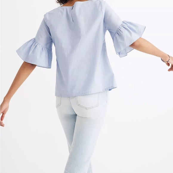 NWT Madewell Ruffle Sleeve Top - Small - Picture 5 of 8